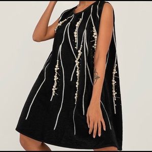 Black Dress with pearls